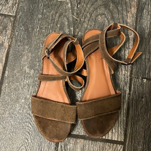 ABLE Local + Global Womens Platform Sandals Pamela Open Toe Ankle Strap Suede - Picture 5 of 5